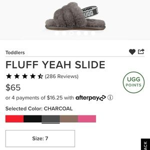 🐰 Ugg Toddler Fluff Yeah Slides in Charcoal